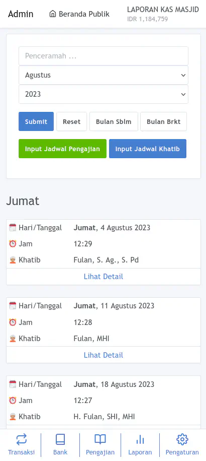 Jadwal Pengajian